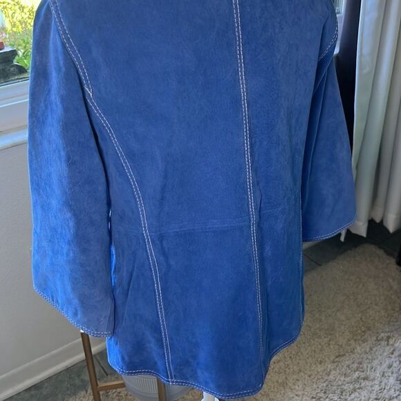 Leather Linea by Louis Dell'Olio Fully Lined Jacket Size M Royal Blue EUC - Picture 7 of 16